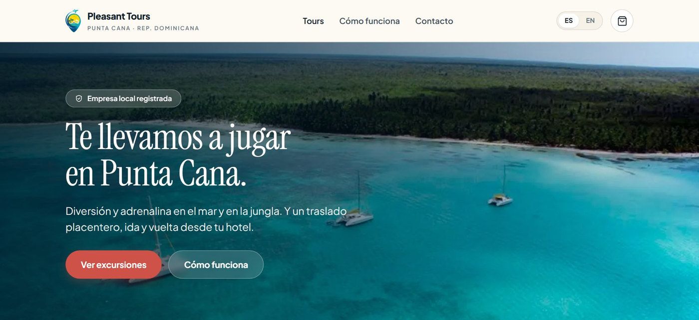 Portada de gopleasanttours.com en el escritorio